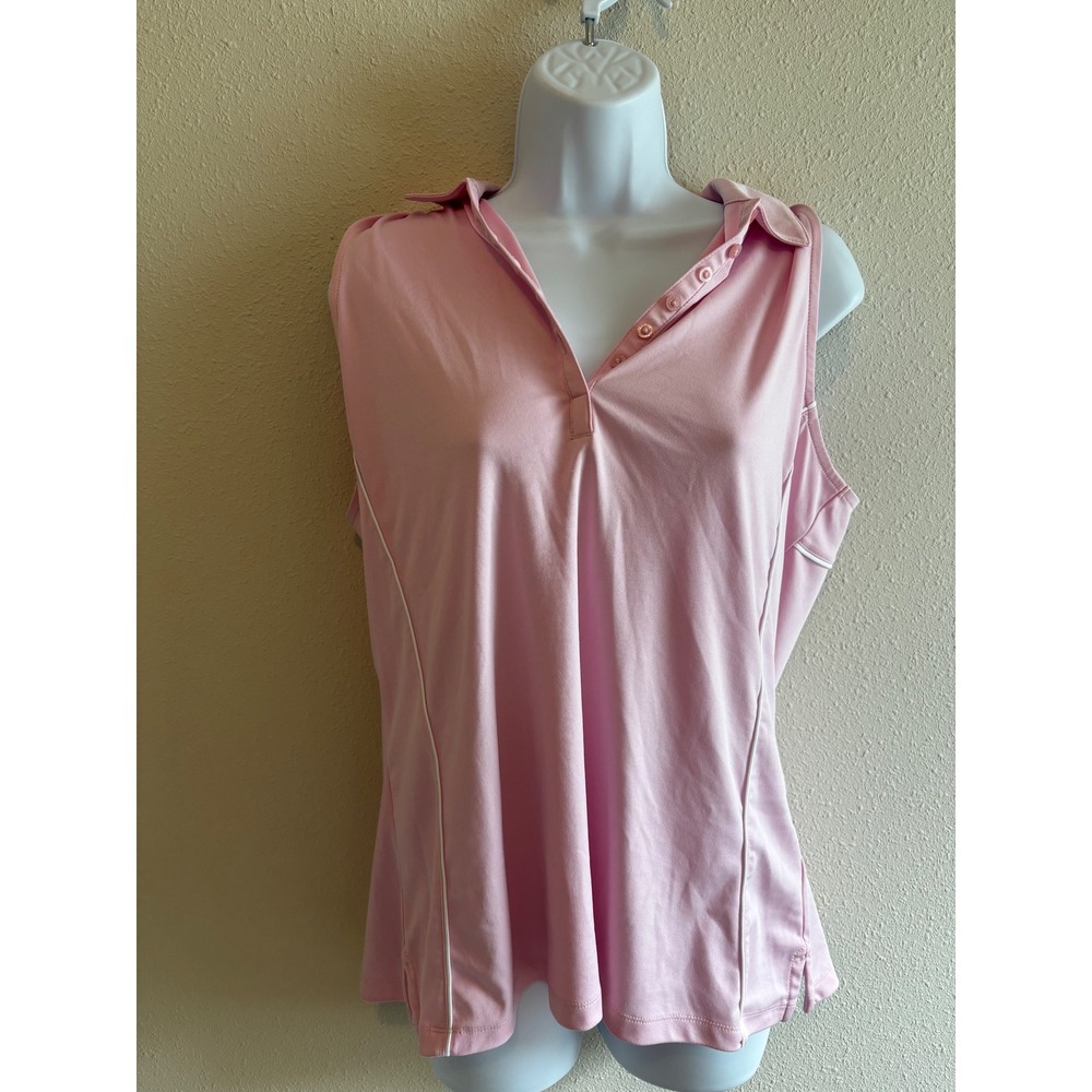 Callaway Sleeveless Polo Shirt XL Pink Opti-Dri Golf Performance Top